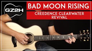 Bad Moon Rising Guitar Tutorial Creedence Clearwater Revival Guitar Lesson Easy Chords [upl. by Sotnas974]