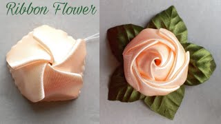 DIY How to make an adorable fabric rose flower in just few minutes  How to make kapde ka flower [upl. by Iniffit]