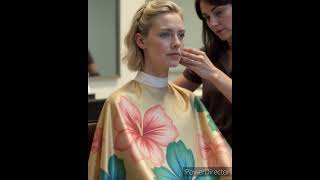 Women wearing hair cutting capes [upl. by Initsed]