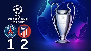 Gol de Nahuel Molina  PSG vs Atlético de Madrid 12 Resumen  Liga de Campeones 202425 [upl. by Ellynad]