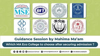 Which MA Eco College to choose after securing admission  Edusure Guides [upl. by Gnivri480]