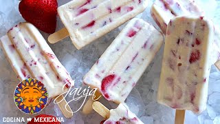 Paletas de Fresas con Crema [upl. by Budding]