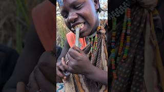 See how Hadza women cooks their favorite meal today and share it So delicious 😋😋food hadzabetribe [upl. by Betthel758]