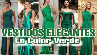 MODA 2023 24 💚VESTIDOS Largos Elegantes de MODA y Tendencia en Color VERDE para Bodas y Bautizos [upl. by Afrika578]