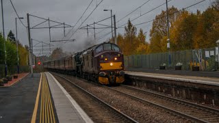 37676 45407 The Lancashire Fusilierand 57314 Conwy Castle Passing Coatbridge Central Platform 2 [upl. by Strain981]