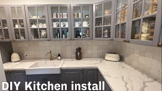 Ikea kitchen installation DIY  step by step [upl. by Enelram]