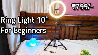 Ring light 10quot with tripod stand ₹ 799 only unboxing amp Review [upl. by Ahsielat870]