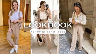 Stylish beige pants outfits ideas 2024 how to wear beige pants for spring amp summer ideas [upl. by Amathiste]