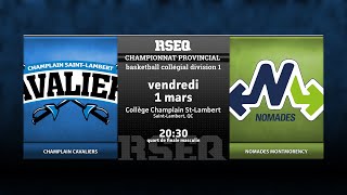 RSEQ D1 Basketball Masculin 🏀 QF ChStLambert v Montmorency 20240301 [upl. by Duarte198]