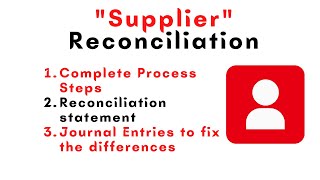 how to do reconciliation of a supplier account  journal Entries [upl. by Noired818]