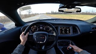 2023 Dodge Challenger RT Scatpack Manual  POV Walkaround and Test Drive ASMR [upl. by Kerred]