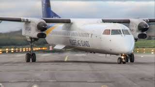 Overhead landing Air Iceland Dash 8 Q400 landing at Egilsstaðir in Iceland [upl. by Eikram]