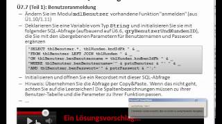 DB0708UE Datenbanken LE07 Recordset 08 Kombination mit SQLAbfragen [upl. by Asyar88]