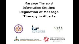 AB Working Group Information on the Application to Regulate Massage Therapy in Alberta [upl. by Ecnerol]