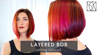 LAYERED BOB HAIRCUT TUTORIAL by SCK [upl. by Anig184]