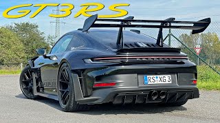 Porsche 992 GT3 RS  306kmh REVIEW on Autobahn [upl. by Ahsinwad]