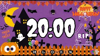 20Minute Countdown Timer with Music Halloween 🤍🎼⏰🎃👻 [upl. by Innoj]