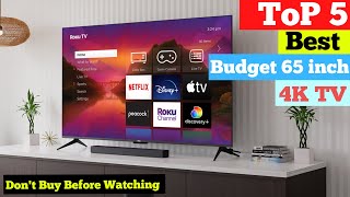 TOP 5 Best Budget 65 inch 4K TV in 2025  Top Affordable Picks for Stunning Visuals [upl. by Erehs486]