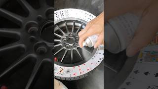 Car aluminum rim spray paint color change DIY 汽車鋁圈噴漆改色 [upl. by Yboc]