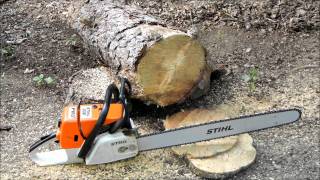 Stihl 036 PRO Chainsaw with 24quot barchain running review [upl. by Anaxor]