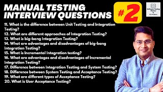 Manual Testing Interview Questions and Answers with Examples  Part 2 [upl. by Gamages]