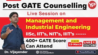 Post GATE Counselling 2022  Management and Industrial Engineering Courses in IISc IIT  GATE 2022 [upl. by Ubald]