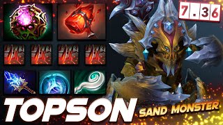 Topson Sand King 736 Sand Beast  Dota 2 Pro Gameplay Watch amp Learn [upl. by Nangatrad29]