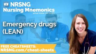 Emergency drugs LEAN Nursing Mnemonics Nursing School Study Tips [upl. by Onabru]