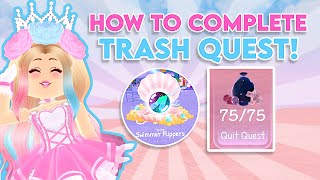 EASY HOW TO WIN THE TRASH QUEST IN ROYALE HIGH Royale High Diamond Beach Update Wave 2 Tutorial [upl. by Ennaillek]