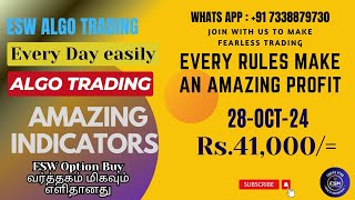 ESW Robo trading LIVE Market Analysis in BankNifty Algo Option Buying on 28OCT2024 [upl. by Xirtaeb662]