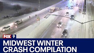 Midwest winter crash compilation [upl. by Odnalro]