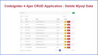 Ajax CRUD in Codeigniter 4 with DataTables  Delete Data [upl. by Tsepmet]