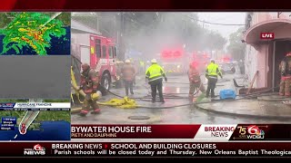 Bywater music studio catches fire as Hurricane Francine drenches area [upl. by Stent401]