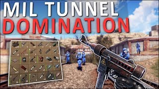 DOMINATING the MILITARY TUNNELS  Rust Solo Survival 6 [upl. by Aneerhs]