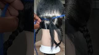 How to do knotless braidshairbraids [upl. by Ymirej]