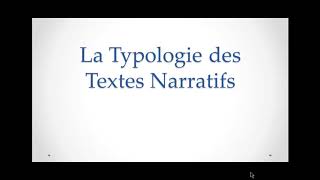 Typologie des Textes Narratifs [upl. by Yates]