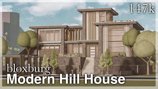 Bloxburg  Modern Hill House Speedbuild exterior  No Large Plot [upl. by Geminian889]