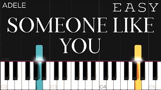 Adele  Someone Like You  EASY Piano Tutorial [upl. by Louisa]