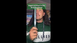 Tucker interrupts a VEGAN PROTEST shorts [upl. by Rumit]