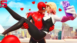 SpiderGwen amp SpiderMan FALL IN LOVE Fortnite Season 4 [upl. by Ainala]