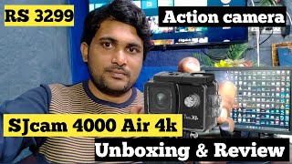 Sjcam Sj 4000 air 4k action camera unboxing and review in telugu  sjcam SJ 4000 4k air full review [upl. by Adamec]