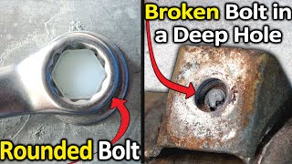 How to Remove a Rounded Bolt or a Broken Bolt in a deep hole [upl. by Anotal138]