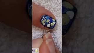 Blue Marble Nails  Natural Short Nail Art Idea  naildesign [upl. by Kedezihclem694]