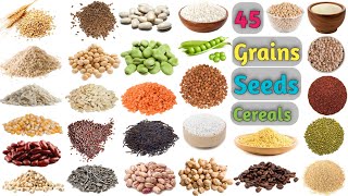 Grains Vocabulary ll About 45 Grains Seeds amp Cereals Name In English With Pictures [upl. by Kristel]