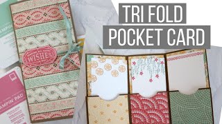 How To Make a Tri Fold Pocket Card amp The Hubby Returns [upl. by Alarick753]