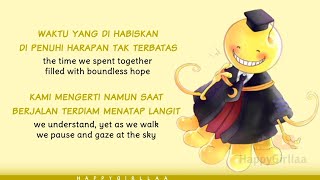 Indonesia Assassination Classroom Tabidachi No Uta cover by U  Studio lyrics amp english sub [upl. by Eniamraj]