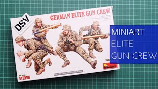 Miniart 135 German Elite Gun Crew 35467 Review [upl. by Lahsram]