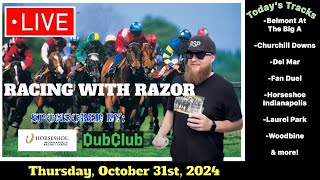 LIVE Horse Racing Handicapping Del Mar Churchill Belmont at The Big A Indy and more Thu Oct 31st [upl. by Blanding]