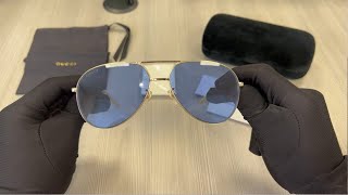 Gucci GG0356S 007 Gold Fashion Pilot Sunglasses 61mm [upl. by Aibsel513]