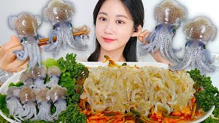 금빛 실치회💫귀꼴뚜기회 먹방✨머리가 팡팡 터지는 귀꼴뚜기회🤪  Worlds Smallest Raw FishRaw Squid  ASMR MUKBANG  EATING SHOW [upl. by Arimihc]